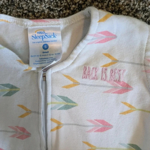 Halo Sleepsack for Babies Green Pink Cotton size Small 0-6mo - Picture 2 of 3